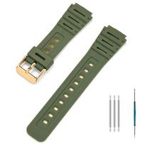 Skirta Casio laikrodžiui CA-53W CA-61W FT-100W W-520U Laikrodžio dirželis Dervos dirželis Išgaubtas Vandeniui atsparus Apyrankė Vyriška Apyrankė Su įrankio priedu 18mm gray