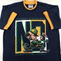 vintage 90s NOTRE DAME FIGHTIN IRISH FOOTBALL T-Shirt XL UNIVERSITY XL yellow