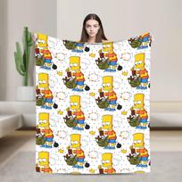 Bartas Homeras Lisa Marg Antklodė S-Simpsons Super Minkšta Spausdinta Pliušinė Mesti Antklodė Svetainei Flanelinis Lovatiesė Lovos Uždangalas 75cmx90cm yellow