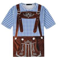 Oktoberfest Beer Bavarijos 3D spausdinti marškinėliai Fashion Germany Lederhosen Graphic marškinėliai vyrams Kasdieniai gatvės drabužiai, dideli viršutiniai drabužiai 5XL gray