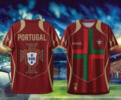 Portugal National Team Football Jersey Black Retro Soccer Shirt Men's Short Sleeve T-shirt Casual Sportswear Fan Top Xxs-5xl 3XL blue