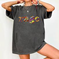 Y2K 90s Retro T Shirt with Rage Print & 90s Iconic Colors Women Men Cotton Tee Casual Summer Oversized O-Neck Novelty Streetwear XL black