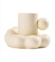 Creative Cloud Shaped Ceramic Cup&saucer Dining Table Coffee Cup Mugs Afternoon Tea Teacup Milk Tea Fruit Juice Container 280ml beige