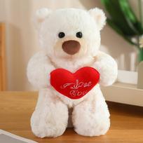 Love Teddy Bear, Love Bear Doll, Plush Toy Doll, Sleeping Pillow, Valentine's Day Gift for Women 30cm white