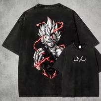 Dragon Ball Z Majin Vegeta Shirt, Vegeta Majin Symbol Washed Anime Tee, DBZ Vintage Bootleg Manga Streetwear Gift XL black