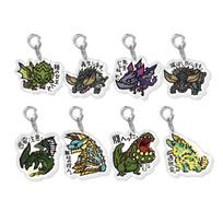 Monster Hunter Stories2 Male Fire Azure Rathalos Rosea Rathian Yiankutku Female Fire Dragon Acrylic Keychain Student Bag Pendant 6cm gray
