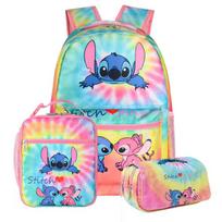 Disney Stitch Trijų dalių Kuprinė, Madinga Mokyklinė Kuprinė Pradinių ir Vidurinių Mokyklų Mokiniams, Didelės Talpos Kelioninė Kuprinė Vyrams ir Moterims 3PCS
