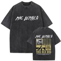 Skalbti Vintažiniai Mac Demarco This Old Dog Grafiniai Marškinėliai Vyrams Moterims Laisvalaikio Retro Medvilniniai Marškinėliai Vyriška Mada Per dideli Gatvės stiliaus 3XL black