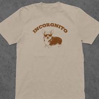 Corgi t-shirt, Incorgnito tee, funny dog lover shirt, cute pet owner apparel, retro corgi aesthetic, cool sunglasses dog, playful puppy gift M brown