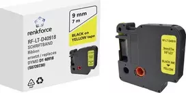 Renkforce RF-LT-D40918 lipdukų juosta, pakeičia DYMO D1 40918, 9 mm, geltona, juodi rašmenys, 7 m