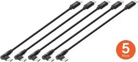 Manhattan trumpas USB-C laidas įkrovimui, 60 W, 20 cm, kištukas–kištukas, 1 x kampinis / 1 x tiesus (5 vnt.), juodas