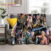 Final Fantasy serijos žaidimų minkštas flanelinis pledas lovoms, miegamajam, sofai, piknikui, užmetamas pledas užsiklojimui, lauko laisvalaikiui, miegui, dovana 75x90cm