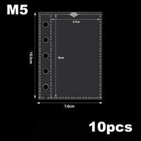 10/20/30pcs M5/A6/A7 Size Transparent Ring Binder Plastic Protective Cover Portable Sticker Notebook Photo Album Accessory black