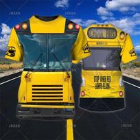 School Bus Driver Men's T-shirt 3D Print Casual Uniform Homme Summer O Neck Short Sleeve Oversized Unisex Harajuku Clothing 4XL S gray