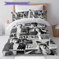 Måneskin Loud Passion Bedding Quilt Set Quilt Cover Pillowcase Home Decoration Birthday Gift (1 * duvet cover + 2 * pillowcase, without core) 135x200cm white