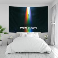 Imagine Dragons Band Poster Tapestry Pop Singer Rock Interior Wall Art Prints Decoration Banner Flag 100X70CM black