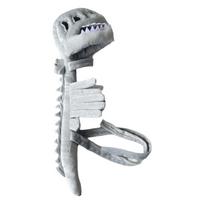 Šviečiantis tamsoje dinozauro skeletas naminio gyvūno kostiumas 3D Helovino naminio gyvūno kostiumas Naminių gyvūnų vakarėlis S pilka