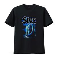 Styx Shirt T Cotton All Size Vintage Washed Casual Stretched Fashion Unisex Versatile Streetwear Slightly Breathable Homme 3XL black