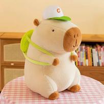 23cm Kapibaros pliušinis žaislas, imituojantis kapibarą, anime pūkuotas žaislas, miela lėlė, iškamšyti gyvūnai, minkšta lėlė, pliušinė Kalėdų, Padėkos dienos dovana balta