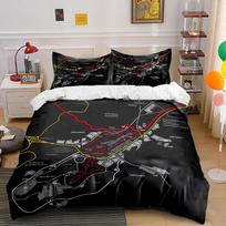 Nürburgring Track Map Design Bedding Duvet Cover Set Duvet Cover Pillowcases  (1*Duvet Cover 2*Pillowcases, without duvet insert) 155x200cm