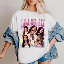 Lana Del Rey Unisex marškinėliai Vintažinio stiliaus marškinėliai muzikos mylėtojams Retro grafika S white