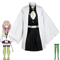 Anime Slachte Cosplay Kostuum Mitsuri Kanroji Kimono Uniform Saias Halloween Kleding kid150CM balta