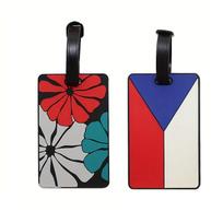 4Pcs Art - Printed Luggage Tags - Eco - Friendly PVC, for Air Travel & Baggage Check - In red