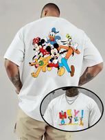 2026 Disney Mickey Mouse Friend Pattern TShirt Daily Leisureand Theme Activities Wear Unisex Cotton Short Sleeve XL white