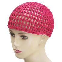 Adult Hair Cap, Hollow Bald Hat, Solid Color Knitted Mesh Hat, Bundle Hair Fishing Net Headscarf Hat beige
