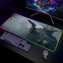 H-Hunt-Showdown Žaidėjo pelės kilimėlis Žaidėjo RGB stalo kilimėlis Klaviatūros kilimėlis Žaidimų nešiojami kompiuteriai LED pelės kilimėlis Stalo apsauga Anime pelės kilimėliai RGB600x300x3mm gray