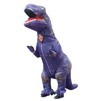 Stilingas ir patogus vaikų pripučiamas T-Rex dinozauro kostiumas visoms progoms blue