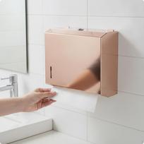 Nerūdijančio plieno servetėlių dozatoriaus užrakinamas sieninis komercinis laikiklis verslui, Rose Gold