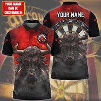 Individualizuotas vardas Darts Champions 3D spausdinimas visame paviršiuje vyriški marškinėliai polo vasariniai unisex laisvalaikio marškinėliai dovana dart žaidėjui POL90 4XL red