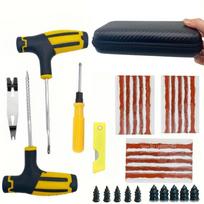 Car Tire Repair Kit Puncture Plug Tools Tyre Puncture Emergency for Tire Strips Stirring Glue Repair Tool Kit Car Accessories Set 5 black