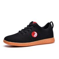 Flyknit Tai Chi Kung Fu Training Shoes with Beef Tendon Sole for Men and Women - Martial Arts & Competition Sports Shoes 36 black