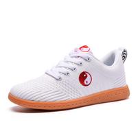 Flyknit Tai Chi Kung Fu Training Shoes with Beef Tendon Sole for Men and Women - Martial Arts & Competition Sports Shoes 37 white
