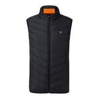 Unisex Šildoma liemenė USB šildoma striukė 3 temperatūros režimai 2 zonos Liemenė Paltai Stovinti apykaklė Vėjui atspari Izoliuota Elektrinė šildoma striukė 3XL juoda