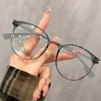 Korean Version Ultra Light Frame Glasses Can Be Paired With Prescription Plain Round Frame Myopia Glasses Frame Mh9001 beige