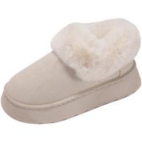 Moterų sniego batai su atminties putomis, platforminiai žieminiai batai su pliušiniu pamušalu, aukštį didinantys lauko ankle boots moterims 44 white