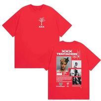 XXXTentacion Memorialinis Medis ir Nuotraukų Koliažas Grafinis Marškinėlis, Unisex Per dydį Gatvės Stiliaus Laisvalaikio Medvilninis Marškinėlis XXL pink