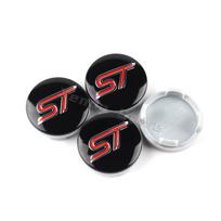4PCS 54mm ST Line Car Wheel Center Hub Caps Rim Cover For Ford Focus Mondeo Mustang Fiesta Kuga MK2 Everest Escape Accessories CVW1 raudona
