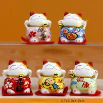 5 vnt./rinkinys Japoniški keraminiai Daruma amatai Animacinis laimingasis katinas Sėkmės ornamentas Namų dekoro aksesuarai Dovanos Svetainės dekoras brown