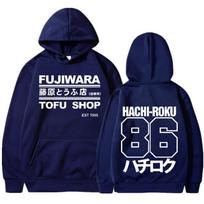 Initial D manga 86 Shift Drift men's hoodie, Takumi Fujiwara tofu shop delivery AE86 printed men's hoodie sweatshirt XXL black