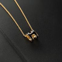 New necklace high version copper plated real gold enamel craft collarbone chain simple high-end stud earrings versatile jewelry juoda