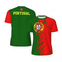 Šaunus 3D spausdintas Portugalijos marškinėlis vyrams Vasaros futbolo marškinėlis Sportinis bėgimo fitneso marškinėlis Gatvės stiliaus trumpomis rankovėmis T-shirt 6XL juoda