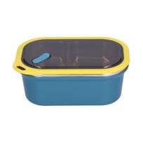1.2L Stainless Steel Bento Box Doublelayer LeakProof Sealed Food Container Storage Box for School Picnic 1.2L-Double Layer-Blue gray