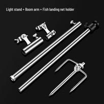 Three-in-One Universal Night Fishing Light Stand with Ground Stake gray