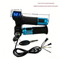 Blue Screen Voltage Display Electric Throttle Grip for E-Vehicles black