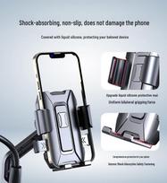 Shock-Absorbing Rearview Mirror Phone Holder for Motorcycles and Bicycles