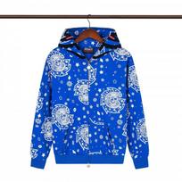 Glo Gang Streetwear Hoodie Mens Oversized Loose Fit Cotton Pullover With Print Design XXL blue